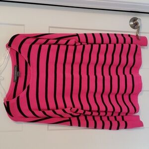 French Connection hot pink and black sweater L